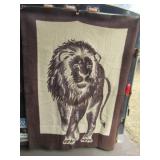 2 Large Home Decor Animal Blankets.1 is of Horses and 1 is of a Lion.