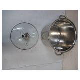 12 Quart double handled Stainless Steel Stock Pot with glass Cover