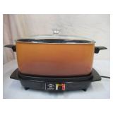 Lot of 2 Westbend Cookers: Ceramic Bean Pot with lid and Slow Cooker/ griddle with glass cover