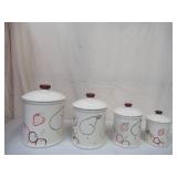 Set of 4 Kitchen Ceramic Storage Canisters with Lids