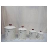 Set of 4 Kitchen Ceramic Storage Canisters with Lids