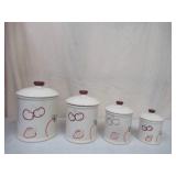 Set of 4 Kitchen Ceramic Storage Canisters with Lids