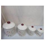 Set of 4 Kitchen Ceramic Storage Canisters with Lids