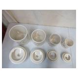 Set of 4 Kitchen Ceramic Storage Canisters with Lids