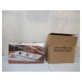 Lot of 2 NEW in Boxes: Southern Living @ Home Serving Dishes.1- 2 Tiered Serving Stand with trays and 1- 3 way Divided Serving Tray on stand.
