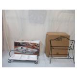 Lot of 2 NEW in Boxes: Southern Living @ Home Serving Dishes.1- 2 Tiered Serving Stand with trays and 1- 3 way Divided Serving Tray on stand.