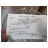 Lot of 2 NEW Southern Living @ Home Devonshire Clear Glass Triffle Bowls with Lids in box.