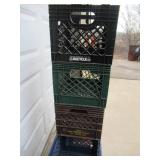 8 Vintage Plastic Milk Crates