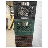 8 Vintage Plastic Milk Crates