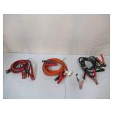 Lot of 3 Jumper Cables for automobile batteries