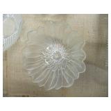 Lot of Vintage Clear Glassware: Bowls, Dishes, Compote with lids, Luncheon Plates and Sugar Bowl