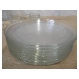 Lot of Vintage Clear Glassware: Bowls, Dishes, Compote with lids, Luncheon Plates and Sugar Bowl