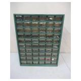 Vintage Plastic 60 Drawer chest Storage Cabinet Tool Box Organizer Bin with contents