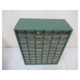 Vintage Plastic 60 Drawer chest Storage Cabinet Tool Box Organizer Bin with contents