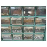 Vintage Plastic 60 Drawer chest Storage Cabinet Tool Box Organizer Bin with contents