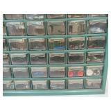 Vintage Plastic 60 Drawer chest Storage Cabinet Tool Box Organizer Bin with contents