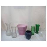 Lot of Various Vases and a Ceramic Flower Planter