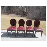 4 Burgundy Parson Dining Room Chairs