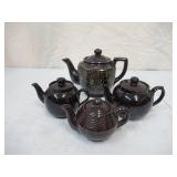 Vintage lot of Brown Tea Pots