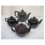 Vintage lot of Brown Tea Pots