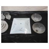 Vintage Lot of Various Glass Light Shades and Sconces. Some ceiling mount.