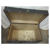 Large Vintage Metal Steamer Trunk