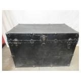 Large Vintage Metal Steamer Trunk