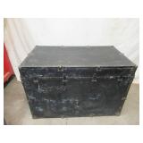 Large Vintage Metal Steamer Trunk