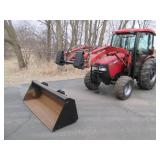 Case DX55 tractor with bucket attac...