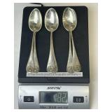 6-Piece A. Stowell & Co. 6" Sterling Silver Spoons (182 grams)