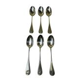 6-Piece A. Stowell & Co. 6" Sterling Silver Spoons (182 grams)