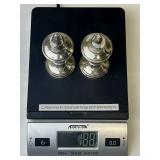 Pair of 4" Crown Sterling Silver Weighted Salt and Pepper Shakers (188 grams total weight)