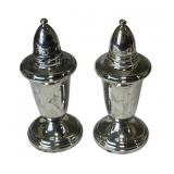 Pair of 4" Crown Sterling Silver Weighted Salt and Pepper Shakers (188 grams total weight)