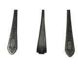 Six Sterling Silver Spoons - 6" Gorham Pat. 1913 Etruscan, 6" Treasure Pat. 1921, 5.75" Madam Jumel by Whiting (136 grams total weight)