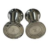 Pair of 4" Crown Sterling Silver Weighted Salt and Pepper Shakers (188 grams total weight)