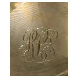 Wonderful 9" Sterling Silver Irish Reproduction Serving Dish with Monogram (540 grams)