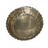 Wonderful 9" Sterling Silver Irish Reproduction Serving Dish with Monogram (540 grams)