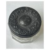 Assorted Sterling Silver Pieces - International Sterling 7.5" Weighted Reinforced, 6" Lunt Sterling 021 Reinforced Vase, 4.25" Lunt Sugar Tongs, 4" Lunt Fork, 2" Glass Jar with Sterling Lid, and Mothe