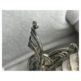 Vintage Norweigan 830SL Silver Salt and Pepper Cellar Dishes (2" Tall x 3.5" Long)