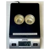 Antique Pair of Sterling Silver Open Salt Cellars (54 grams total weight)