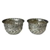 Antique Pair of Sterling Silver Open Salt Cellars (54 grams total weight)