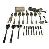 Vintage Stainless Steel & Silverplate - Capri (Italy), Oneida Table Crumbler, Holsen 1866, Brazil Silver, Reed & Barton, Fred Harvey, and Napier #229 Cheese Servers