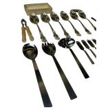 Vintage Stainless Steel & Silverplate - Capri (Italy), Oneida Table Crumbler, Holsen 1866, Brazil Silver, Reed & Barton, Fred Harvey, and Napier #229 Cheese Servers