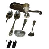 Vintage Stainless Steel & Silverplate - Capri (Italy), Oneida Table Crumbler, Holsen 1866, Brazil Silver, Reed & Barton, Fred Harvey, and Napier #229 Cheese Servers