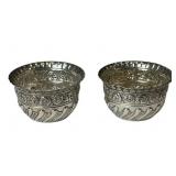 Antique Pair of Sterling Silver Open Salt Cellars (54 grams total weight)