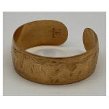 14K Solid Gold 7" Cuff Bracelet with Monogram, S. Kirk & Son (38.8 grams)