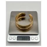 14K Solid Gold 7" Cuff Bracelet with Monogram, S. Kirk & Son (38.8 grams)