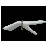 14K Solid Gold Hawaiian Plumeria Flower Bracelet, 6.75" (10.2 grams)