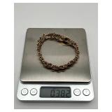 Vintage 14K Gold Rope and Mesh Link Bracelet, 7.75" (11.8 grams)