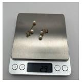 Vintage 14K Pearl Drop Screw Back Earrings (1.25" long) (2.9 grams total weight)